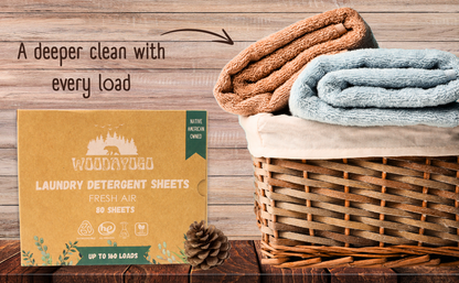 Woodayogo Laundry Detergent Sheets (80 sheets - up to 160 loads)