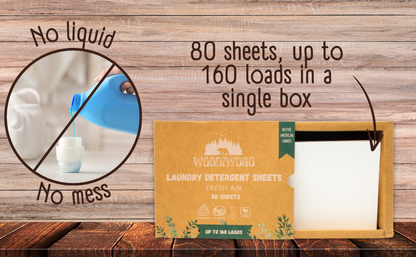 Woodayogo Laundry Detergent Sheets (80 sheets - up to 160 loads)